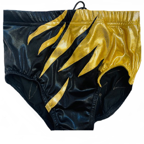 NEW Gold and Black KICKPADS and TRUNKS Matching Set of Wrestling Gear 
