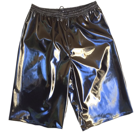 Solid black wrestling baggy shorts