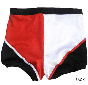 Red black white arrow wrestling biker shorts