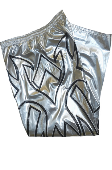 Tribal silver black wrestling baggy pants