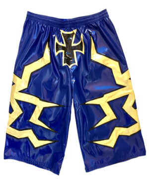 Blue Mephisto wrestling shorts