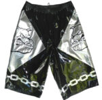 Bull Dog chain black silver wrestling shorts