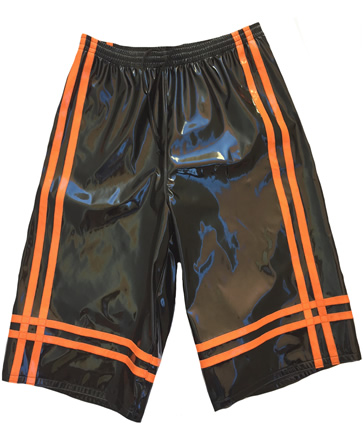 Black neon orange wrestling baggy shorts
