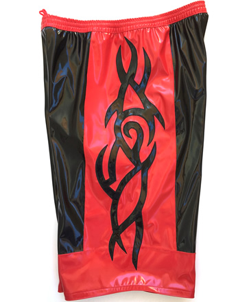 Black red tribal wrestling baggy shorts