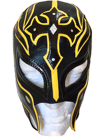 Black And Yellow Plastic Mask Halloween WWE WWF WCW 2014 Adult Size