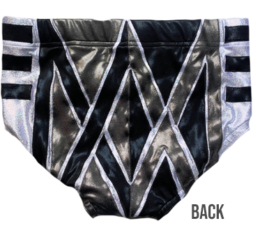 Crossed black chrome white wrestling trunks - elucha.com