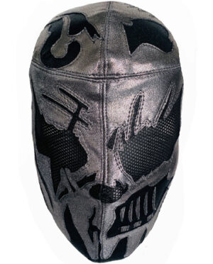 Skull pull up wrestling mask Black/Dark gray metal