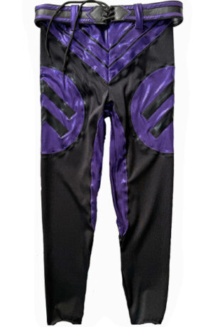 Black purple with belt wrestling tights