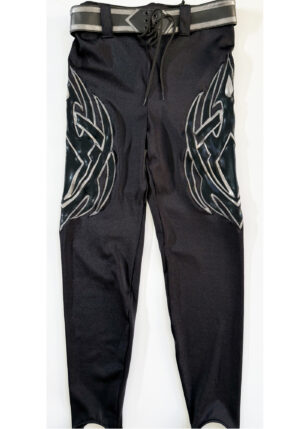 Pro grade brand new Custom Wrestling tights black/dark Silver MEDIUM 32-34