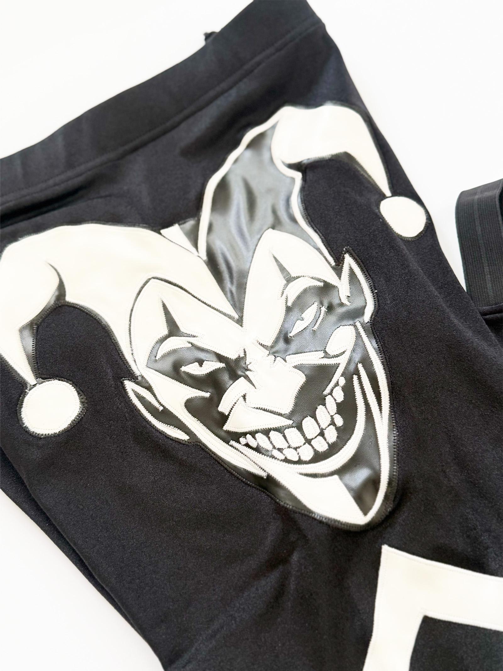 Pro wrestling tights Black & White Jester wrestlign gear - Image 4