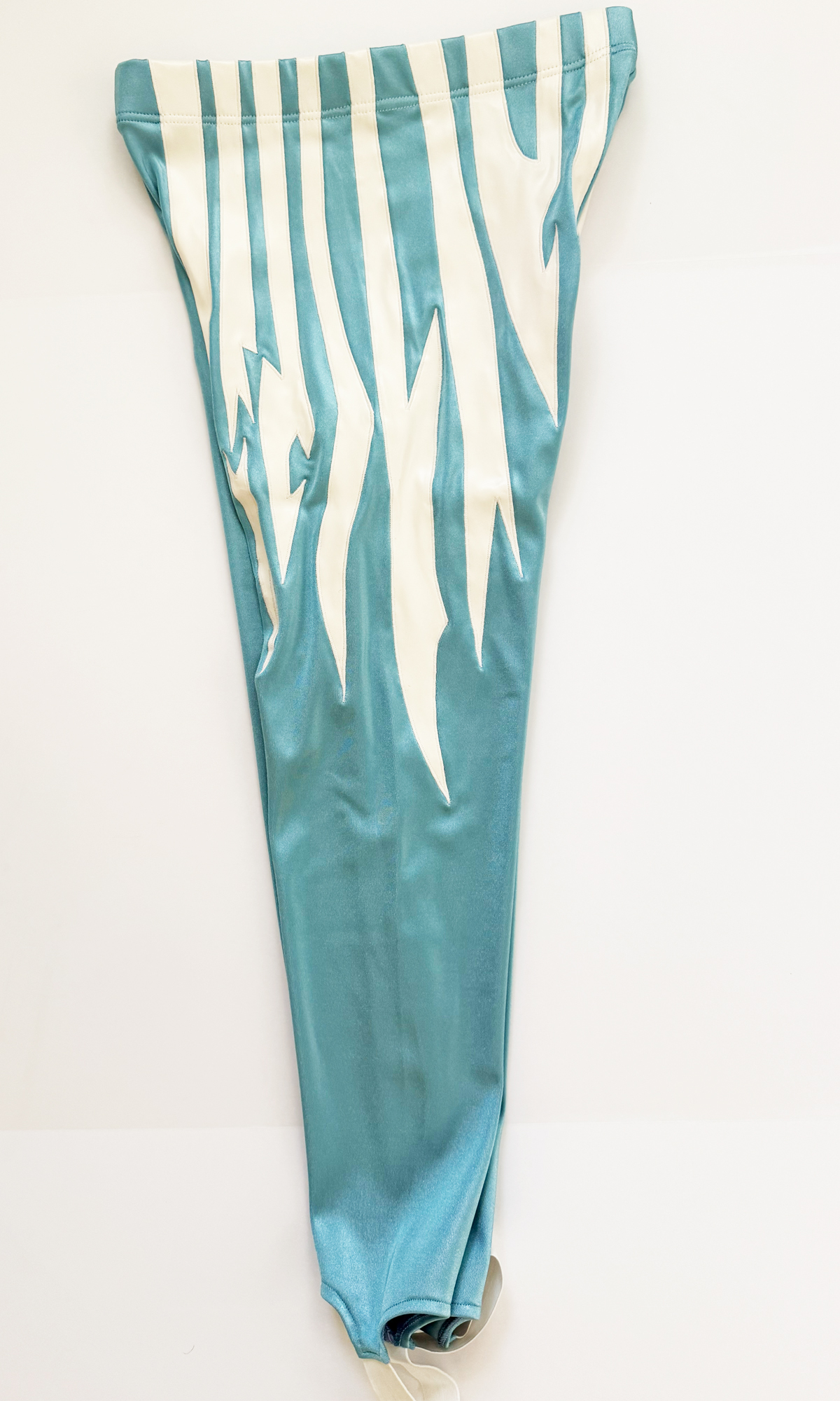 Teal & Cream lighting strike wrestling tights - Image 2