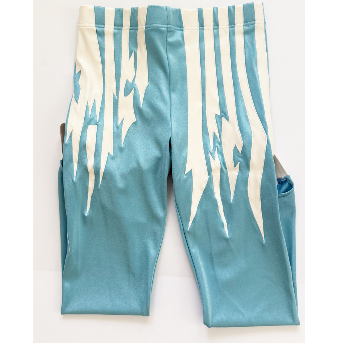 Teal & Cream lighting strike wrestling tights - Image 3