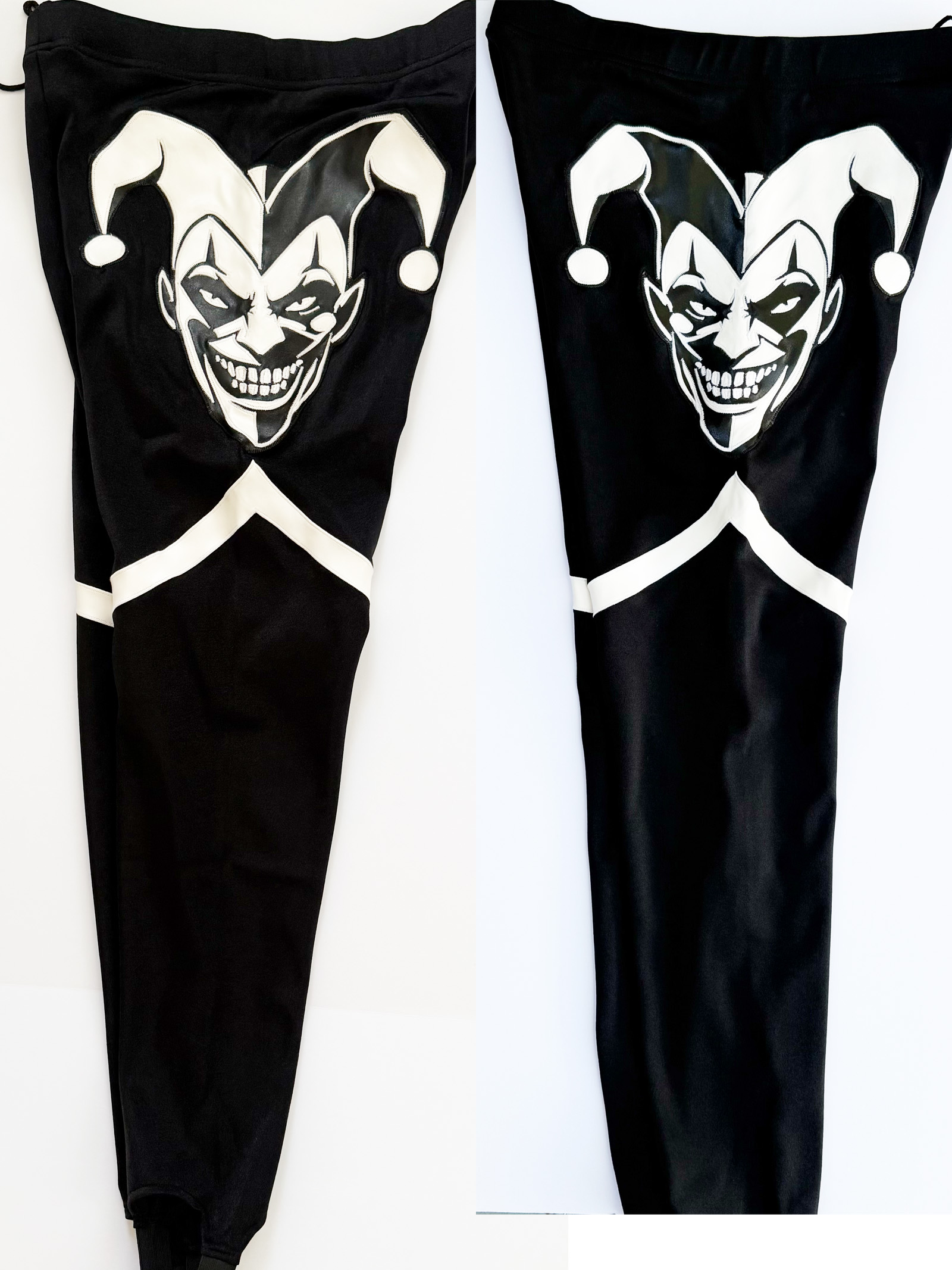 Pro wrestling tights Black & White Jester wrestlign gear - Image 2