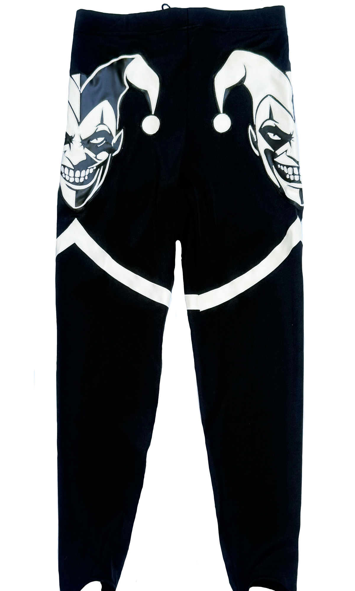 Pro wrestling tights Black & White Jester wrestlign gear
